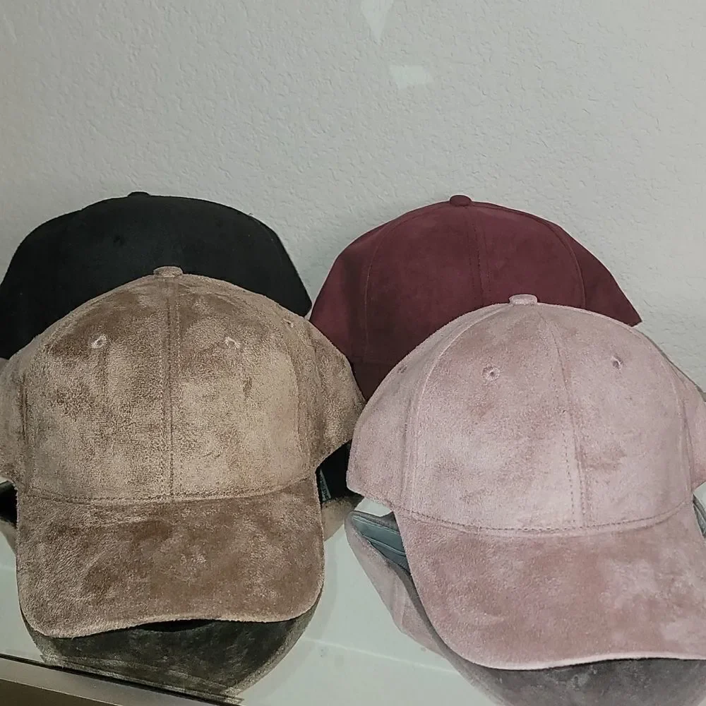 Faux Suede baseball caps